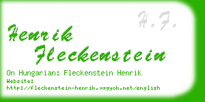 henrik fleckenstein business card